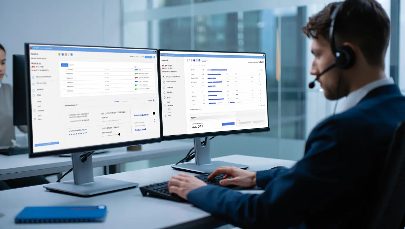 A graphic illustrating AI and automation in IT help desk services.