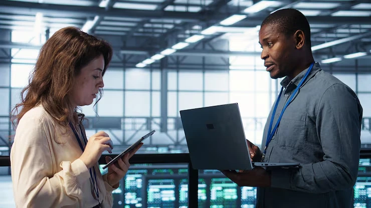 A graphic illustrating the benefits of outsourcing IT help desk services with a stylized diagram showing cost savings, fast support, and reduced stress.