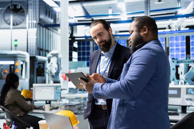 A graphic illustrating diverse industry icons (legal, manufacturing, retail, healthcare) benefiting from outsourced IT services.